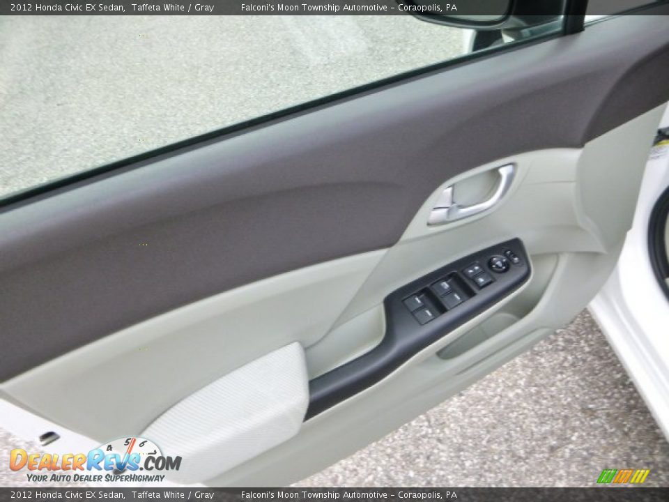 2012 Honda Civic EX Sedan Taffeta White / Gray Photo #19