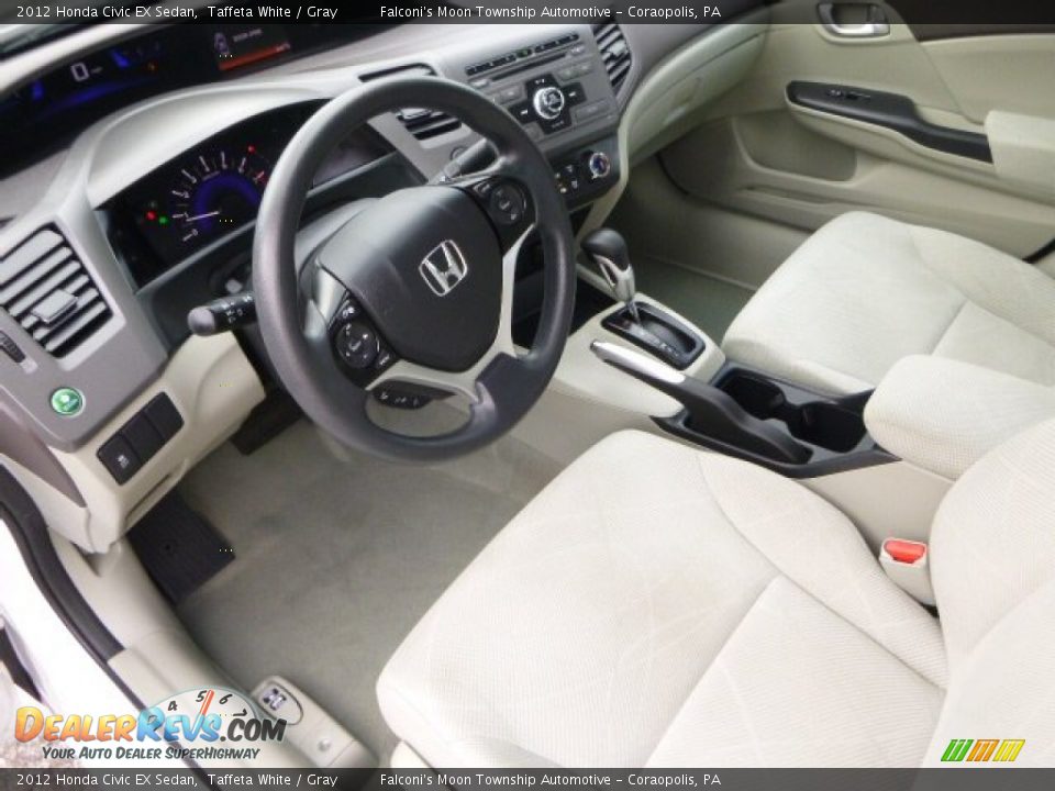 2012 Honda Civic EX Sedan Taffeta White / Gray Photo #20
