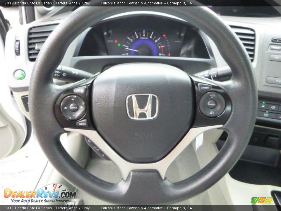 2012 Honda Civic EX Sedan Taffeta White / Gray Photo #22