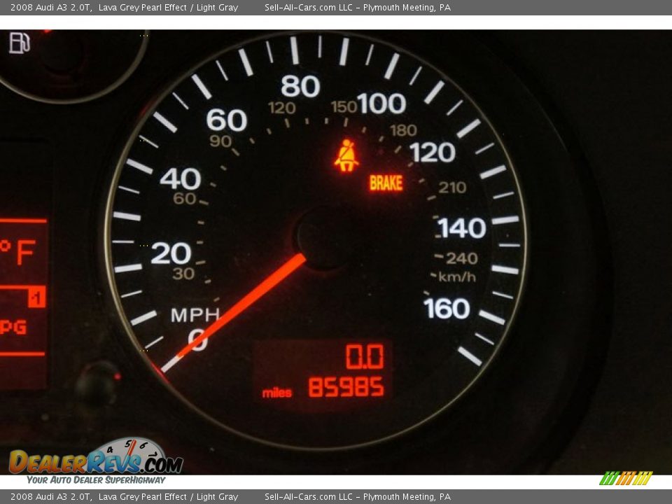2008 Audi A3 2.0T Lava Grey Pearl Effect / Light Gray Photo #34