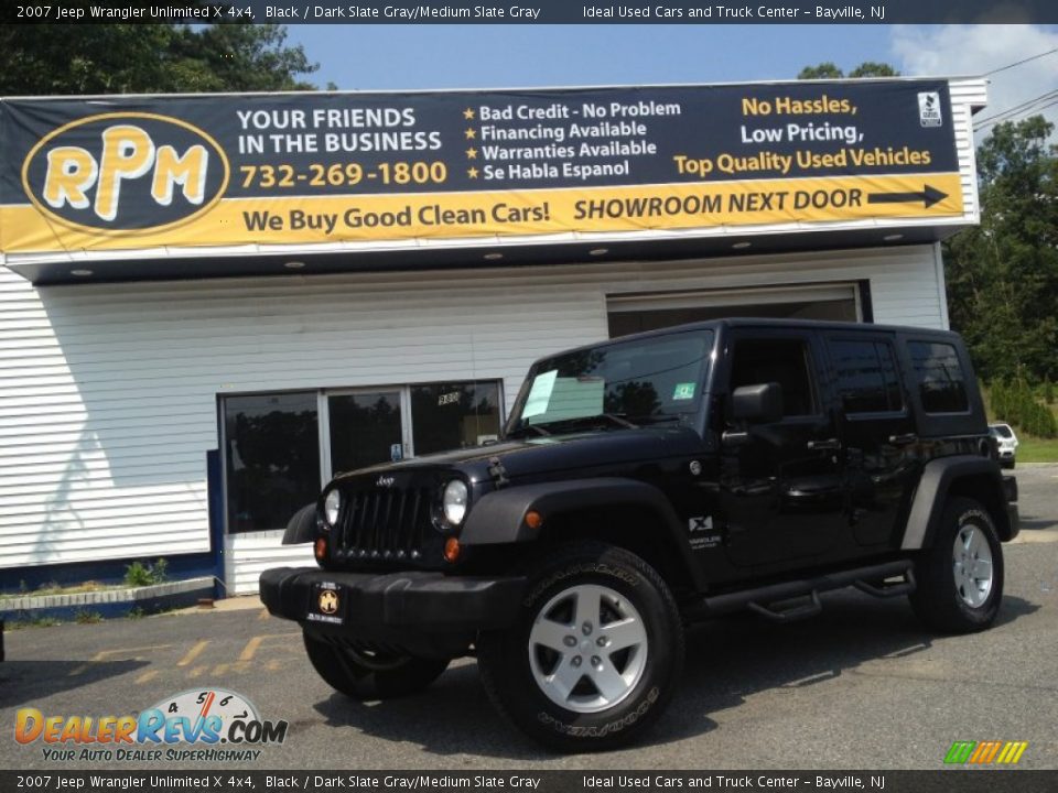 2007 Jeep Wrangler Unlimited X 4x4 Black / Dark Slate Gray/Medium Slate Gray Photo #1