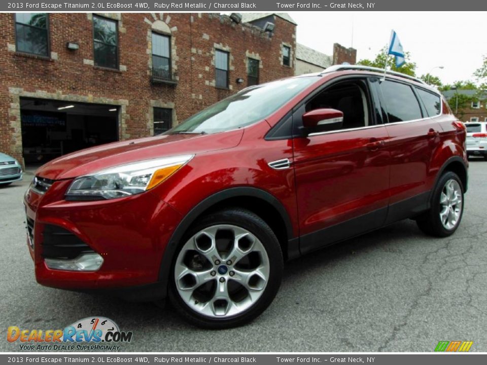 2013 Ford Escape Titanium 2.0L EcoBoost 4WD Ruby Red Metallic / Charcoal Black Photo #1