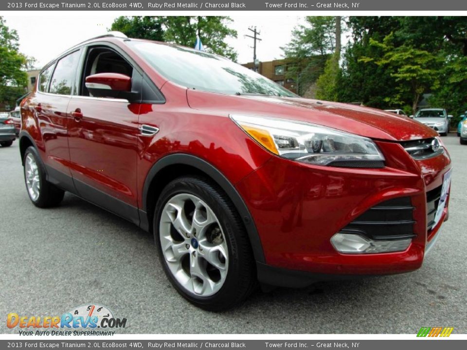 2013 Ford Escape Titanium 2.0L EcoBoost 4WD Ruby Red Metallic / Charcoal Black Photo #9
