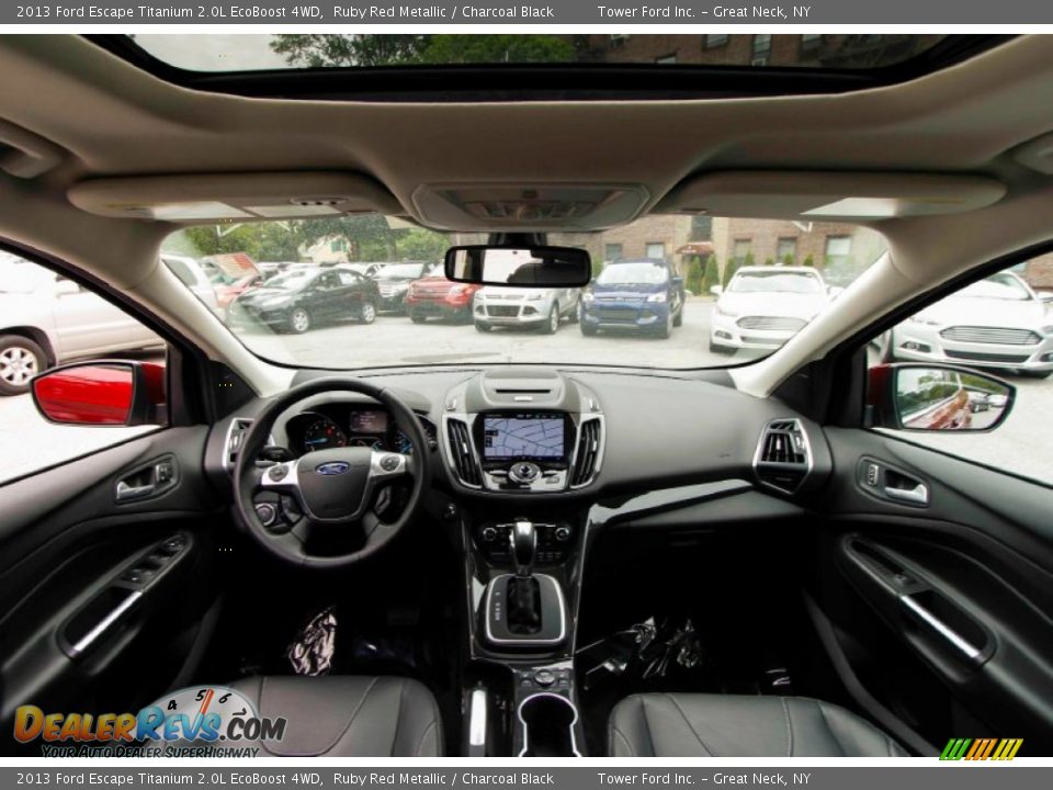 2013 Ford Escape Titanium 2.0L EcoBoost 4WD Ruby Red Metallic / Charcoal Black Photo #17