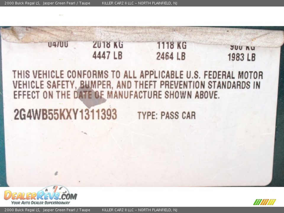 2000 Buick Regal LS Jasper Green Pearl / Taupe Photo #31