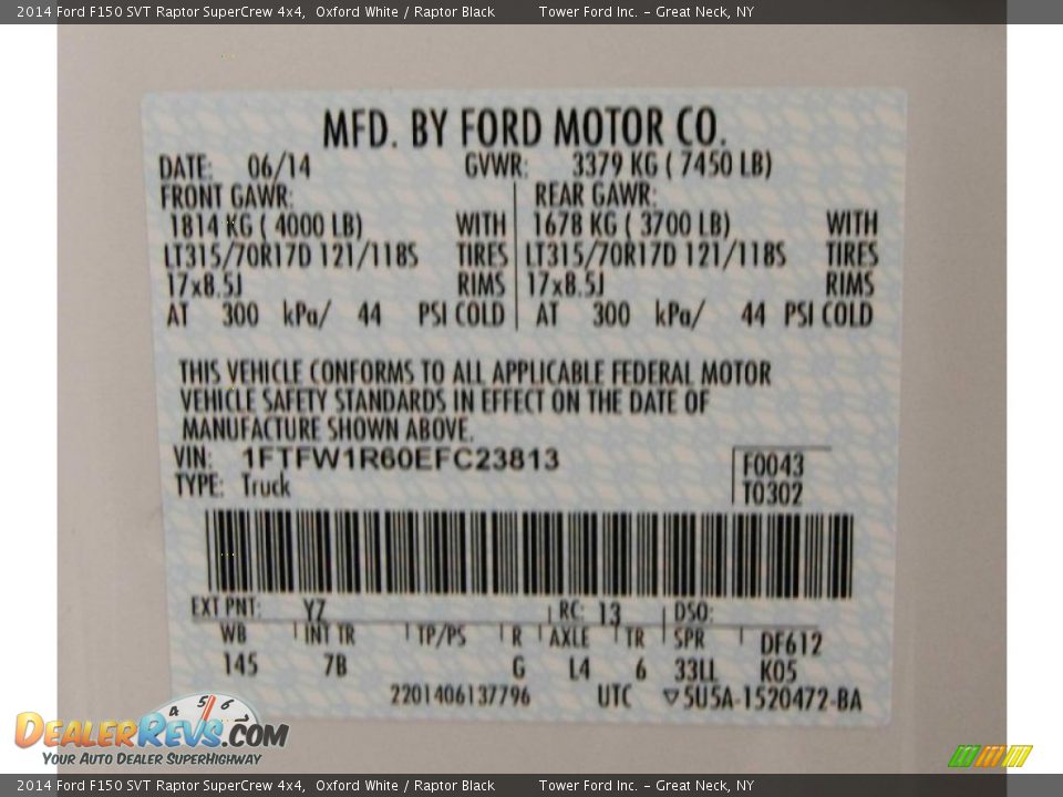 2014 Ford F150 SVT Raptor SuperCrew 4x4 Oxford White / Raptor Black Photo #34