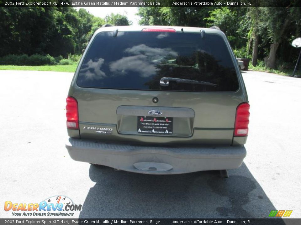 2003 Ford Explorer Sport XLT 4x4 Estate Green Metallic / Medium Parchment Beige Photo #4