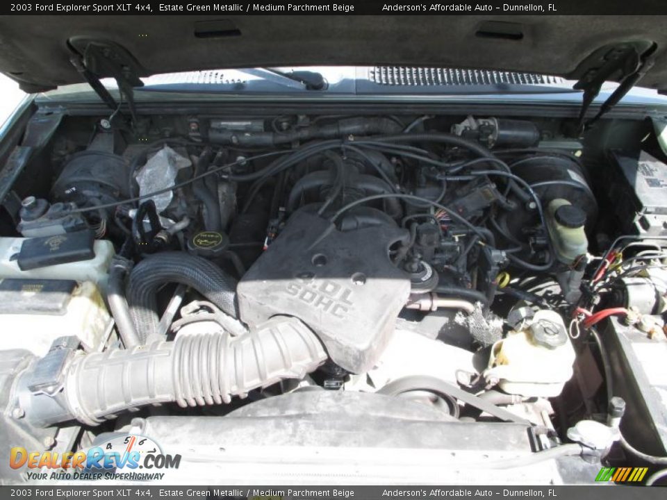 2003 Ford Explorer Sport XLT 4x4 Estate Green Metallic / Medium Parchment Beige Photo #9