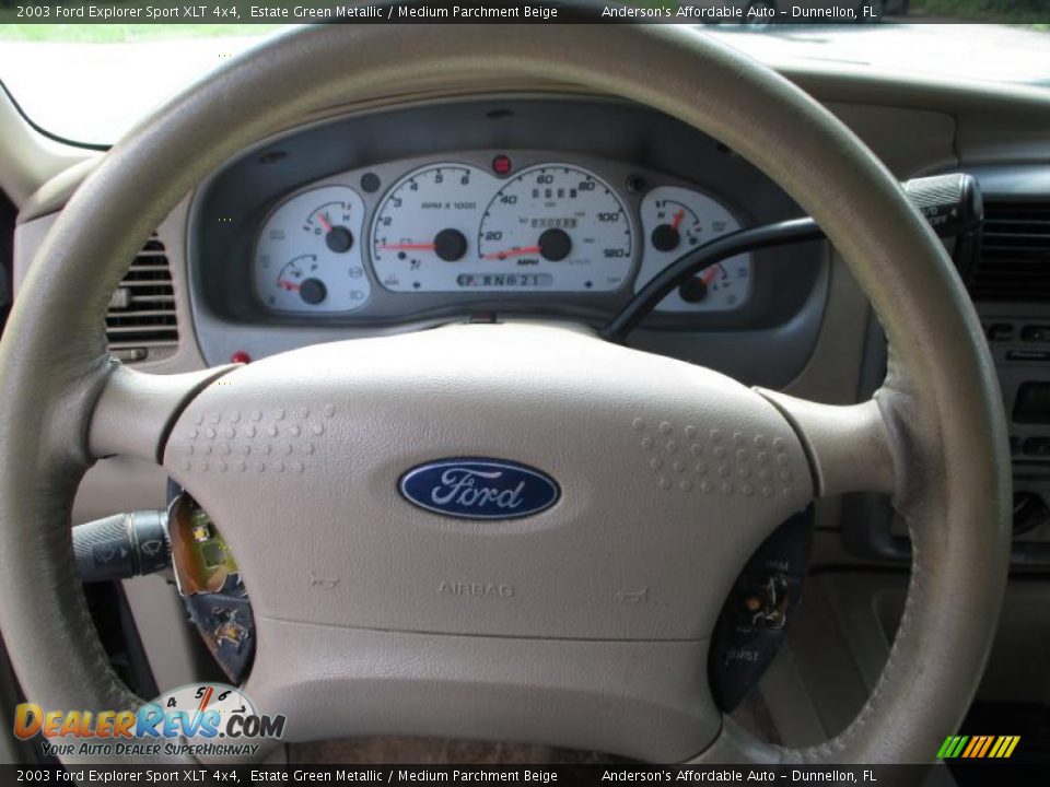 2003 Ford Explorer Sport XLT 4x4 Estate Green Metallic / Medium Parchment Beige Photo #12