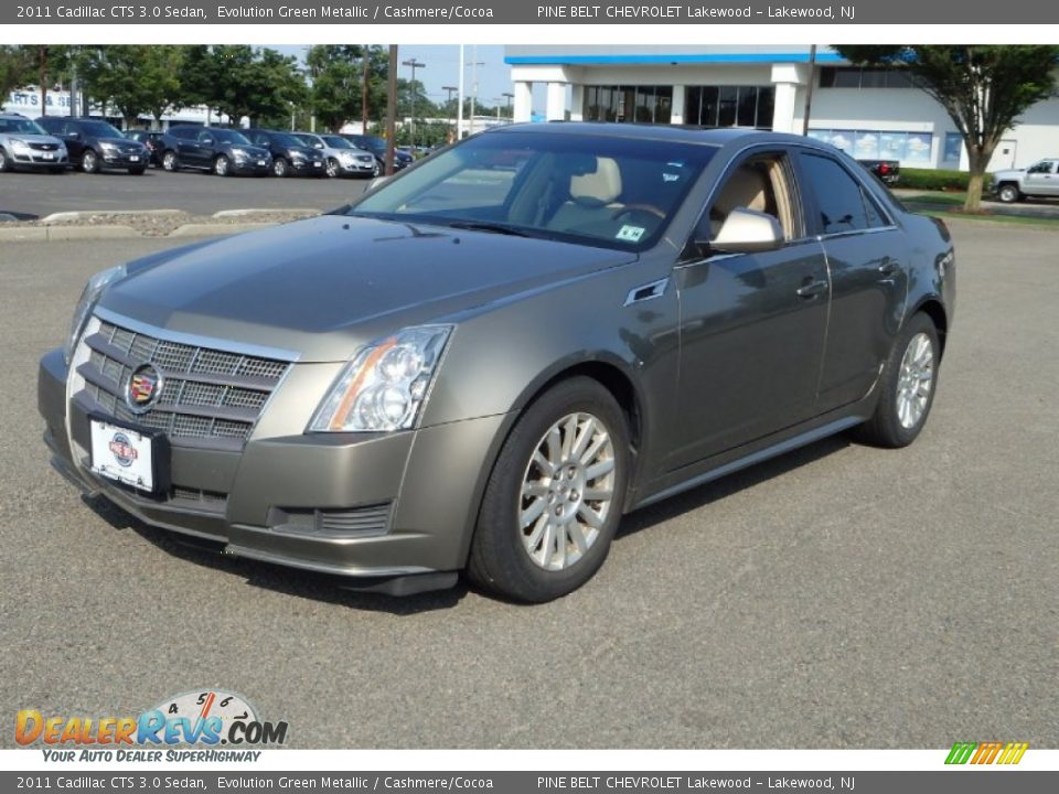2011 Cadillac CTS 3.0 Sedan Evolution Green Metallic / Cashmere/Cocoa Photo #1