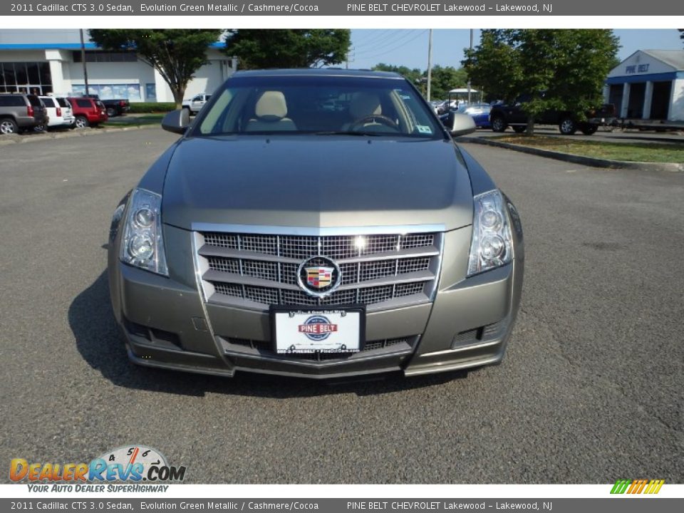 2011 Cadillac CTS 3.0 Sedan Evolution Green Metallic / Cashmere/Cocoa Photo #2