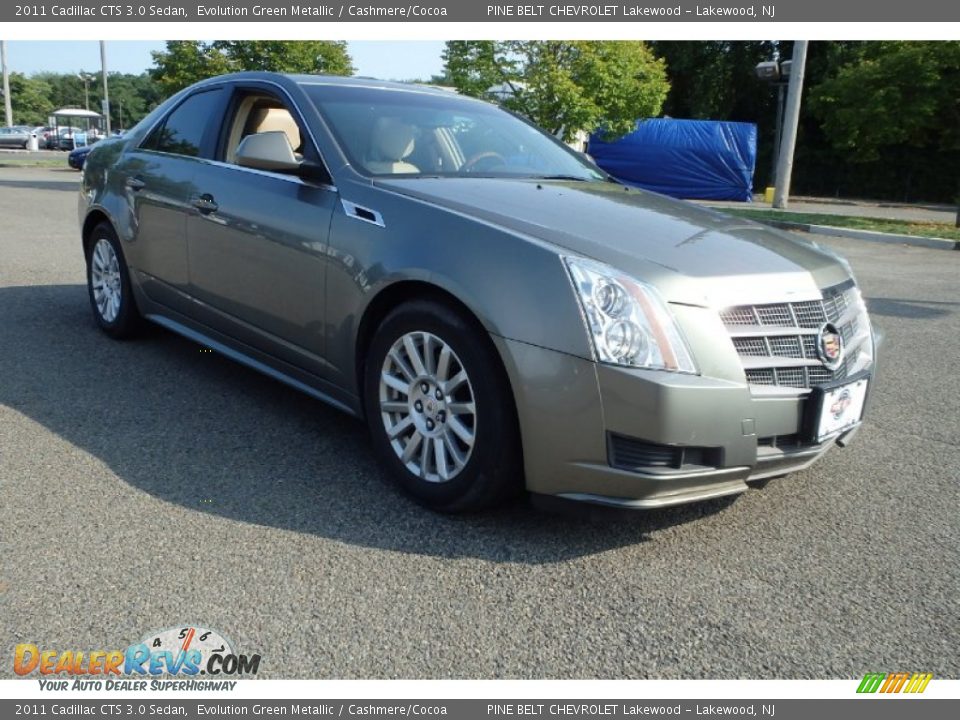 2011 Cadillac CTS 3.0 Sedan Evolution Green Metallic / Cashmere/Cocoa Photo #3