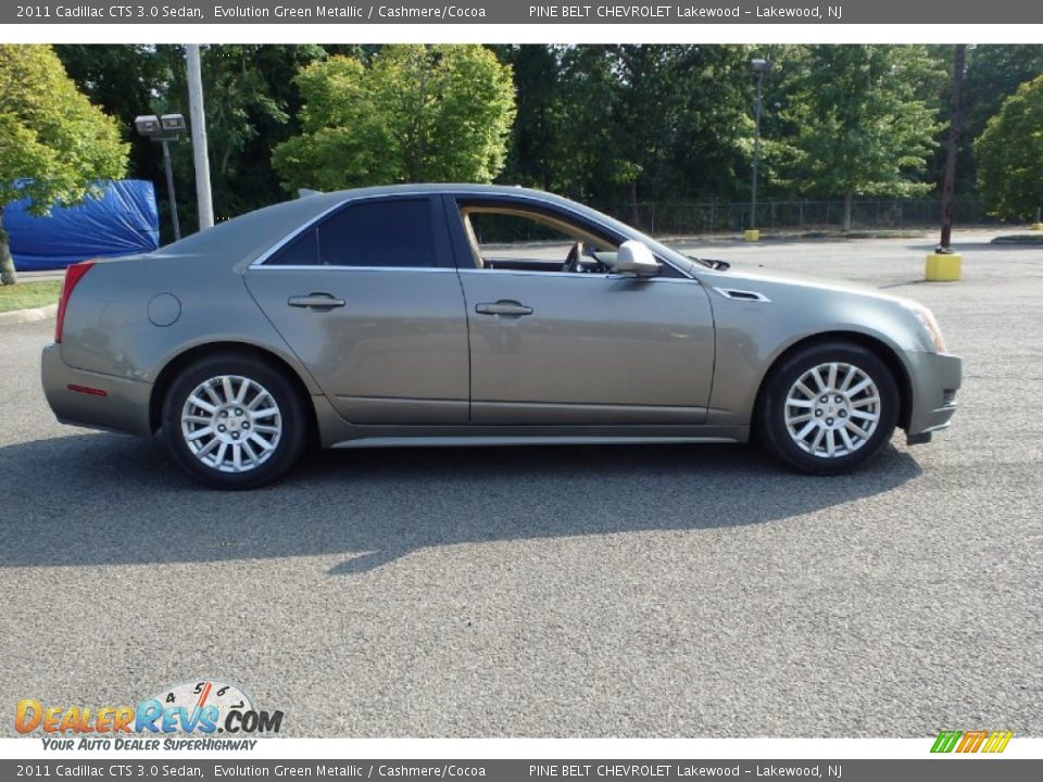 2011 Cadillac CTS 3.0 Sedan Evolution Green Metallic / Cashmere/Cocoa Photo #4