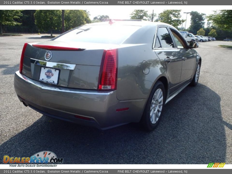 2011 Cadillac CTS 3.0 Sedan Evolution Green Metallic / Cashmere/Cocoa Photo #5