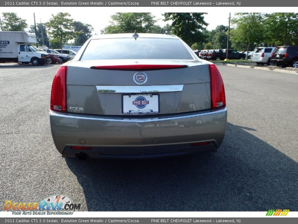 2011 Cadillac CTS 3.0 Sedan Evolution Green Metallic / Cashmere/Cocoa Photo #6