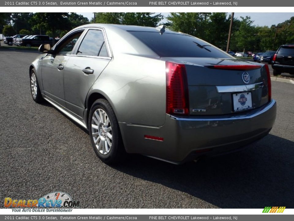 2011 Cadillac CTS 3.0 Sedan Evolution Green Metallic / Cashmere/Cocoa Photo #7