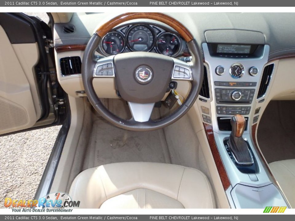 2011 Cadillac CTS 3.0 Sedan Evolution Green Metallic / Cashmere/Cocoa Photo #14