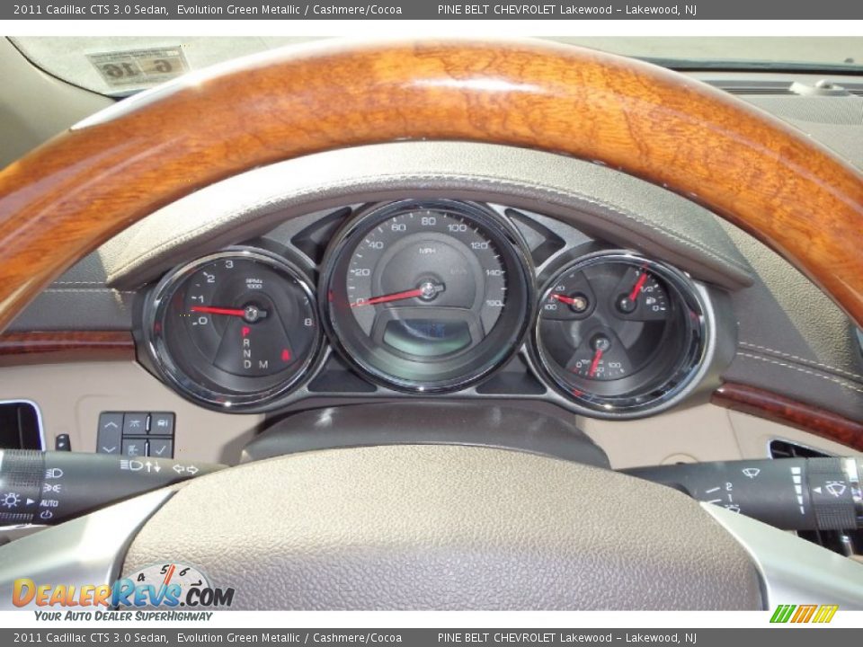 2011 Cadillac CTS 3.0 Sedan Evolution Green Metallic / Cashmere/Cocoa Photo #15