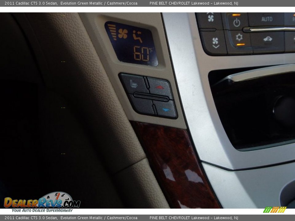 2011 Cadillac CTS 3.0 Sedan Evolution Green Metallic / Cashmere/Cocoa Photo #16