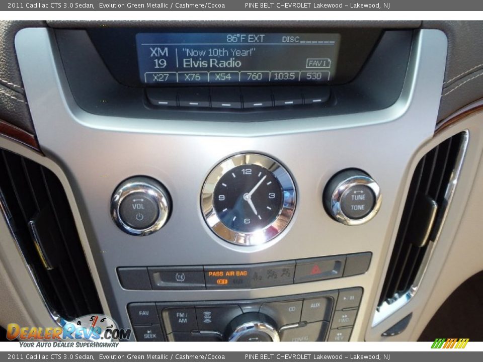 2011 Cadillac CTS 3.0 Sedan Evolution Green Metallic / Cashmere/Cocoa Photo #17