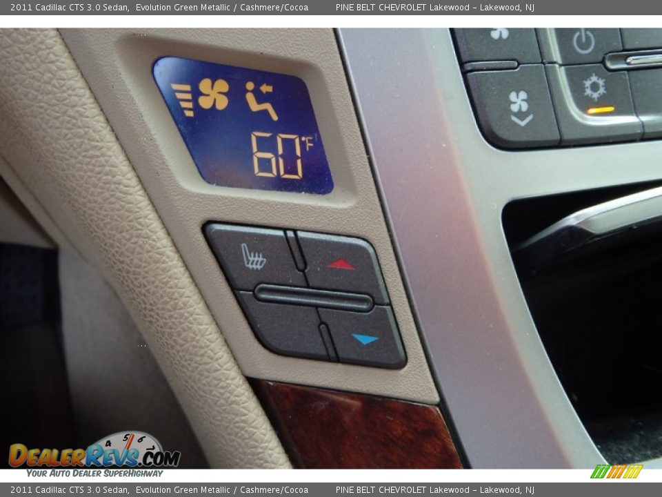 2011 Cadillac CTS 3.0 Sedan Evolution Green Metallic / Cashmere/Cocoa Photo #23