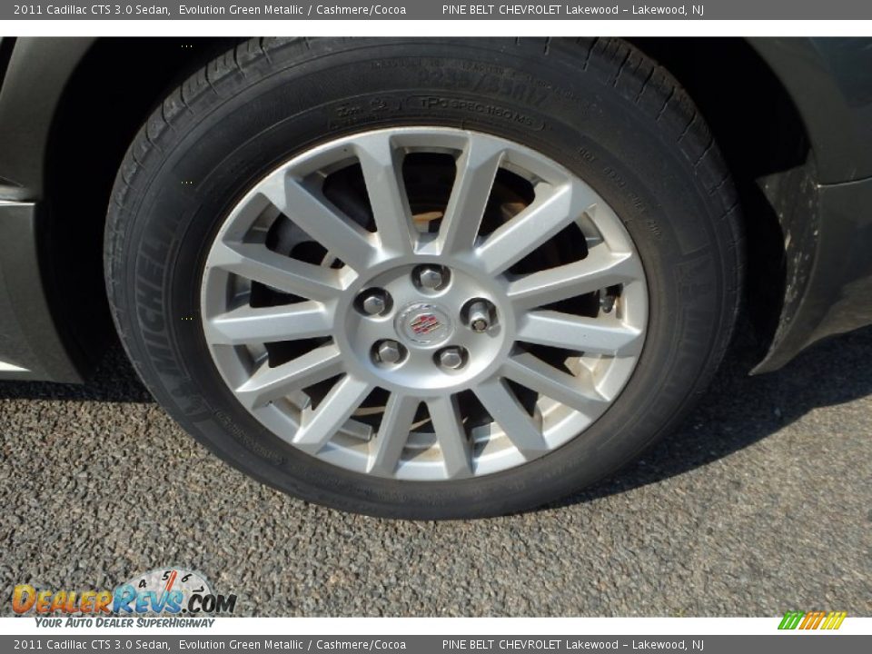 2011 Cadillac CTS 3.0 Sedan Evolution Green Metallic / Cashmere/Cocoa Photo #24
