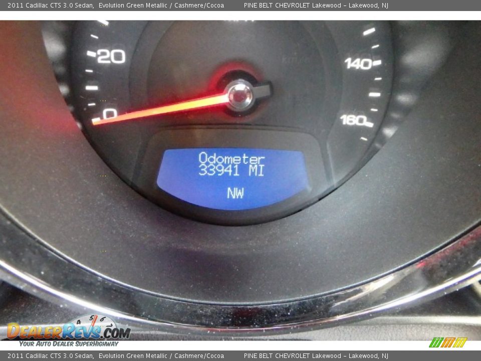 2011 Cadillac CTS 3.0 Sedan Evolution Green Metallic / Cashmere/Cocoa Photo #34