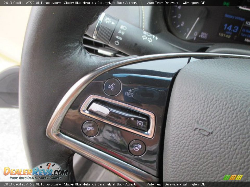 2013 Cadillac ATS 2.0L Turbo Luxury Glacier Blue Metallic / Caramel/Jet Black Accents Photo #33