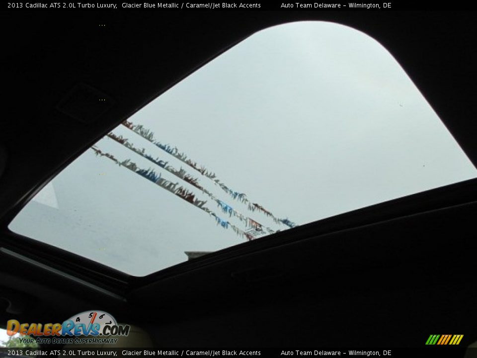2013 Cadillac ATS 2.0L Turbo Luxury Glacier Blue Metallic / Caramel/Jet Black Accents Photo #36