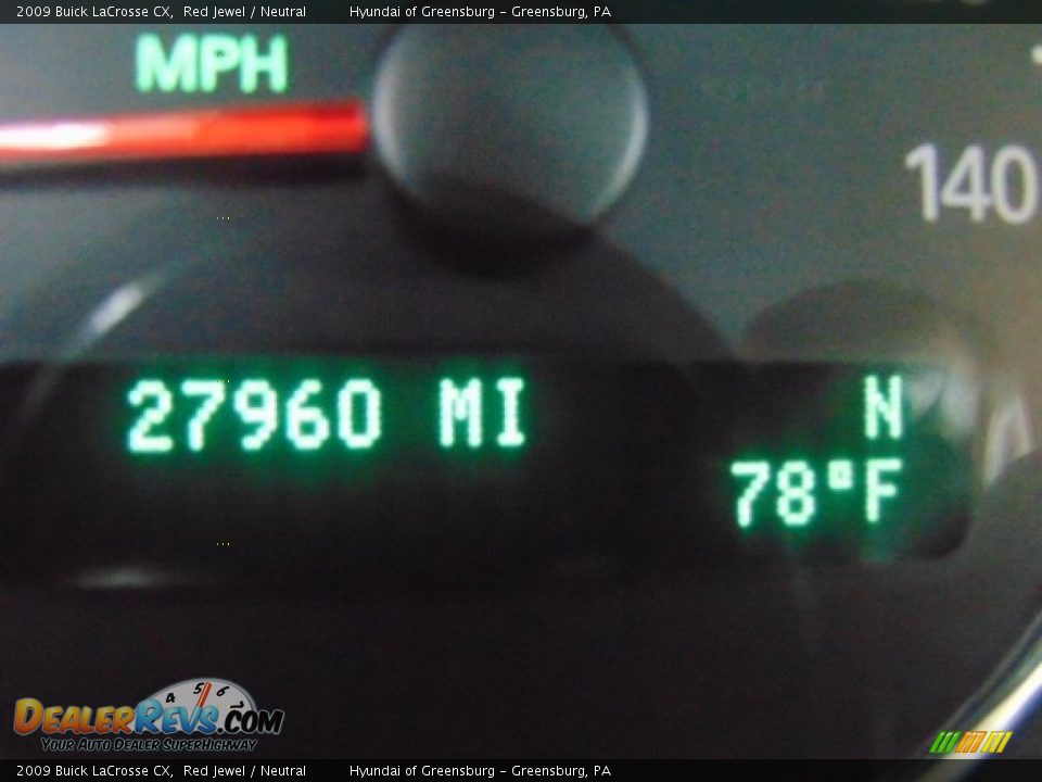 2009 Buick LaCrosse CX Red Jewel / Neutral Photo #27