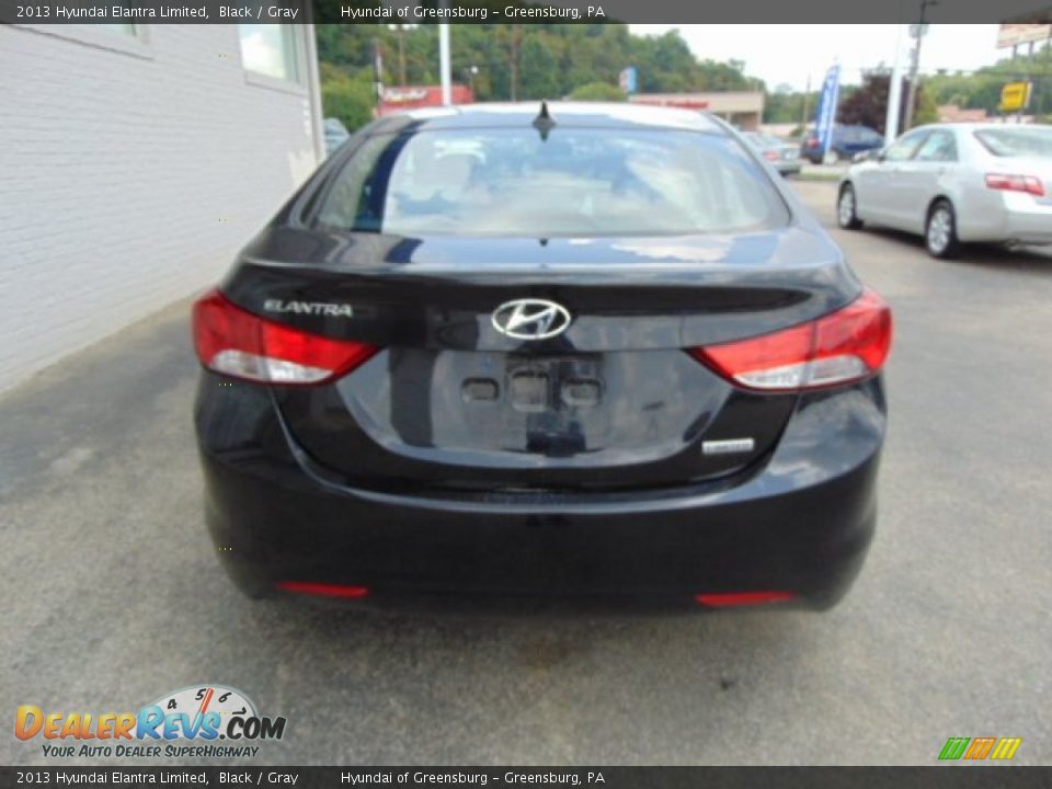 2013 Hyundai Elantra Limited Black / Gray Photo #7