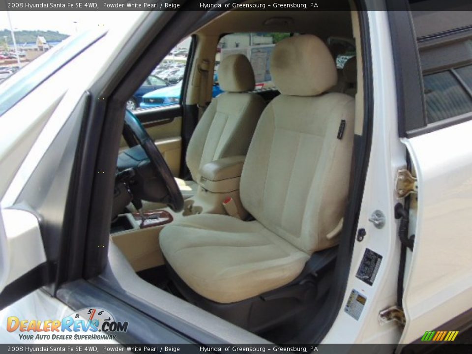 2008 Hyundai Santa Fe SE 4WD Powder White Pearl / Beige Photo #12