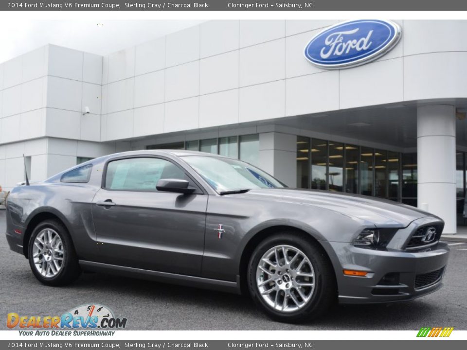 2014 Ford Mustang V6 Premium Coupe Sterling Gray / Charcoal Black Photo #1