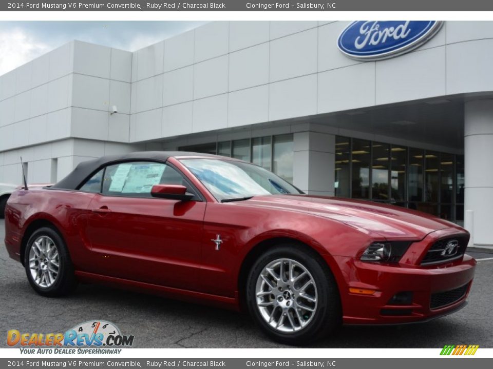 2014 Ford Mustang V6 Premium Convertible Ruby Red / Charcoal Black Photo #1