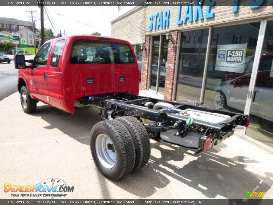 2015 Ford F350 Super Duty XL Super Cab 4x4 Chassis Vermillion Red / Steel Photo #6
