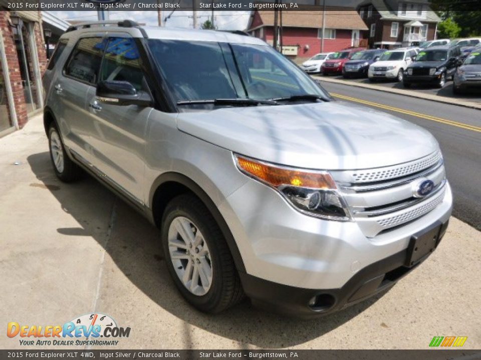 2015 Ford Explorer XLT 4WD Ingot Silver / Charcoal Black Photo #3