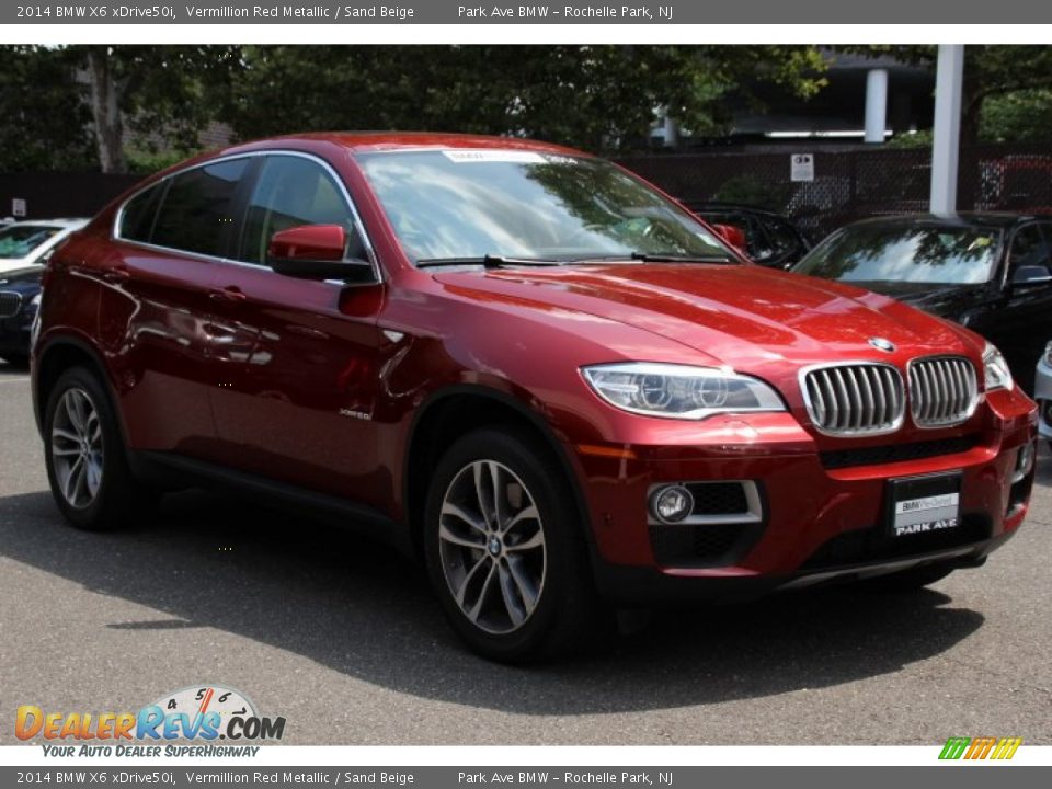 2014 BMW X6 xDrive50i Vermillion Red Metallic / Sand Beige Photo #1