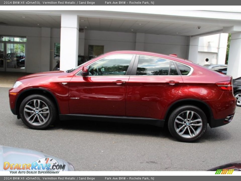 2014 BMW X6 xDrive50i Vermillion Red Metallic / Sand Beige Photo #6