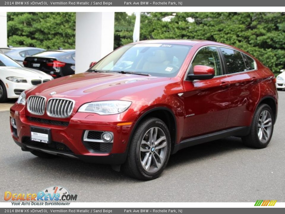 2014 BMW X6 xDrive50i Vermillion Red Metallic / Sand Beige Photo #7