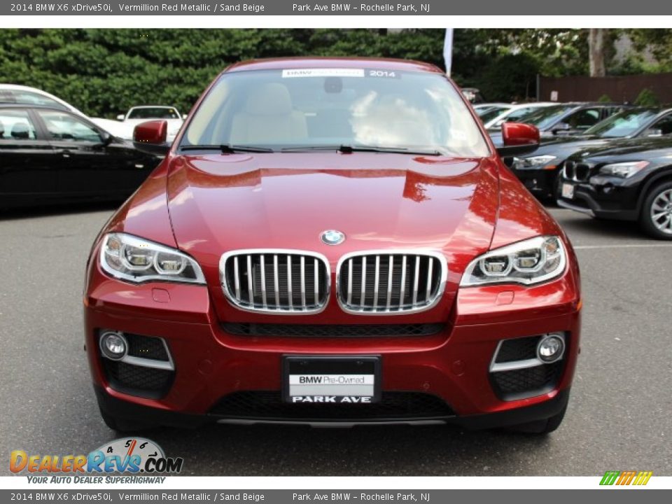 2014 BMW X6 xDrive50i Vermillion Red Metallic / Sand Beige Photo #8