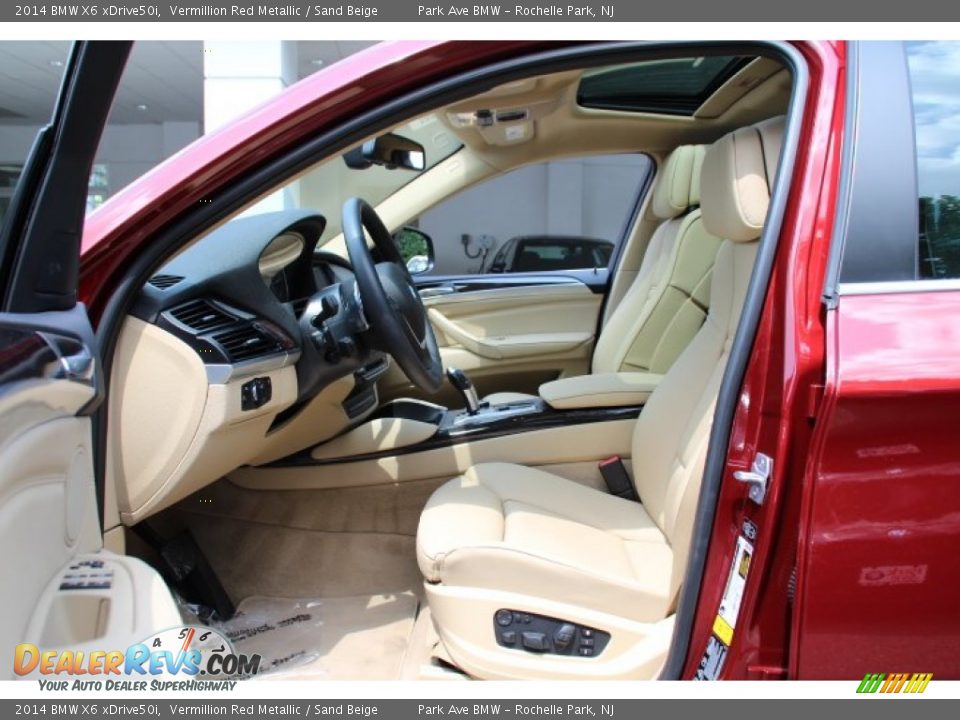 2014 BMW X6 xDrive50i Vermillion Red Metallic / Sand Beige Photo #11