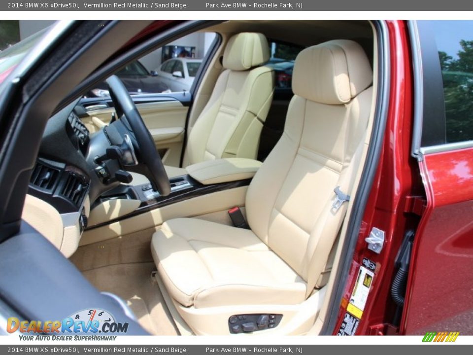 2014 BMW X6 xDrive50i Vermillion Red Metallic / Sand Beige Photo #12