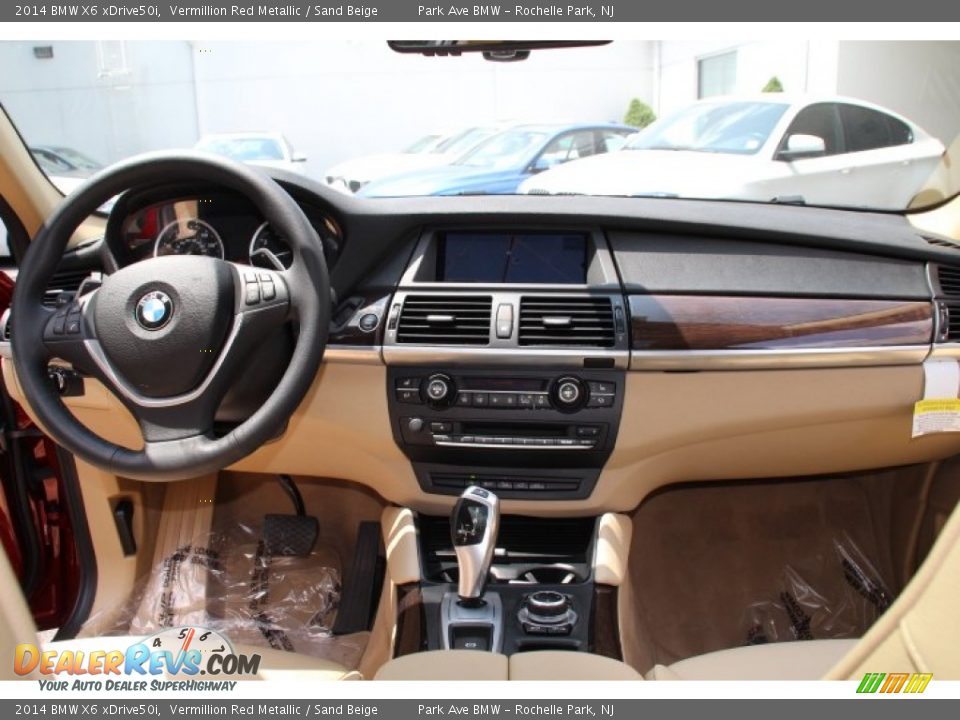 2014 BMW X6 xDrive50i Vermillion Red Metallic / Sand Beige Photo #14