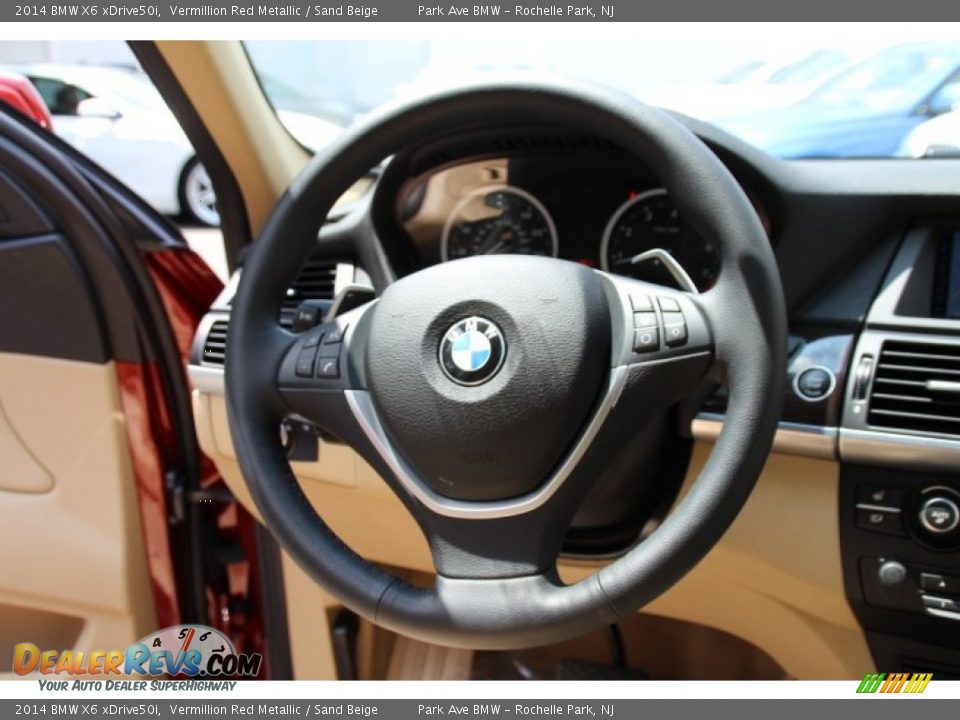 2014 BMW X6 xDrive50i Vermillion Red Metallic / Sand Beige Photo #17