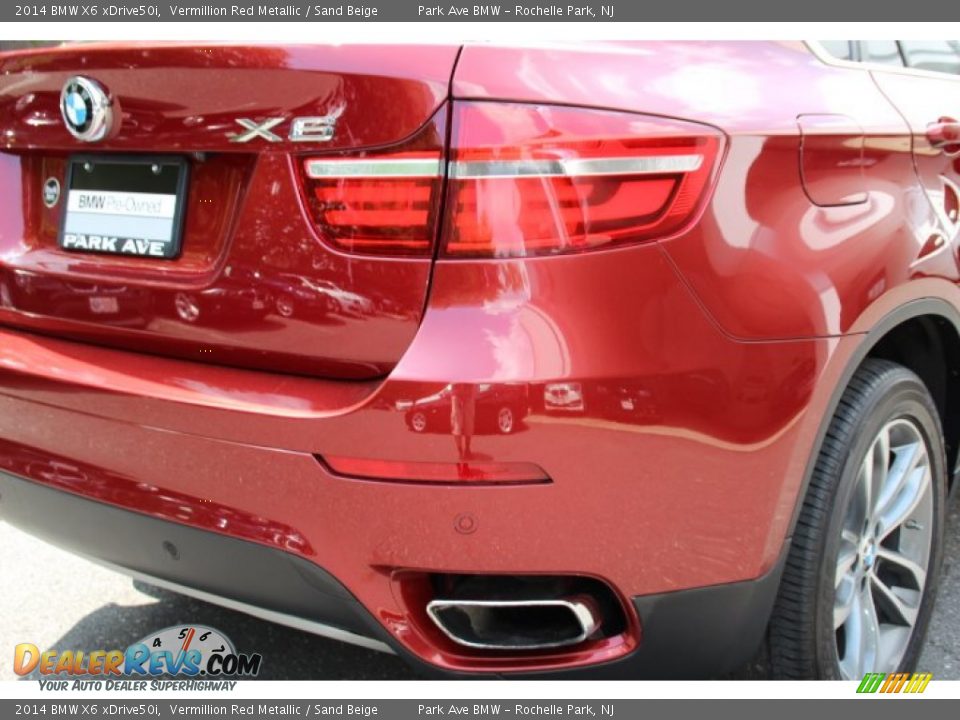 2014 BMW X6 xDrive50i Vermillion Red Metallic / Sand Beige Photo #22