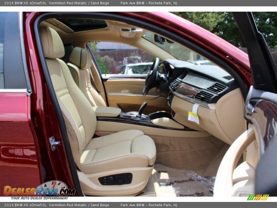 2014 BMW X6 xDrive50i Vermillion Red Metallic / Sand Beige Photo #27