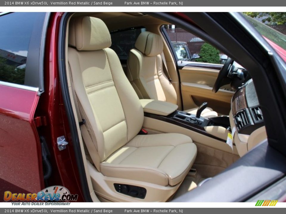 2014 BMW X6 xDrive50i Vermillion Red Metallic / Sand Beige Photo #28