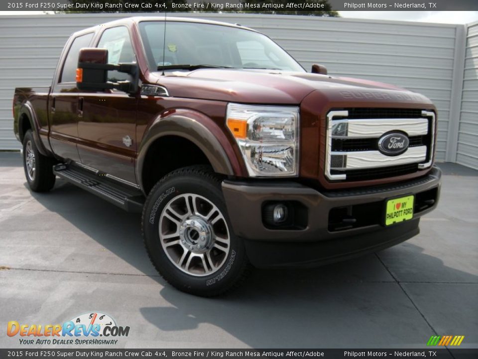 2015 Ford F250 Super Duty King Ranch Crew Cab 4x4 Bronze Fire / King Ranch Mesa Antique Affect/Adobe Photo #2