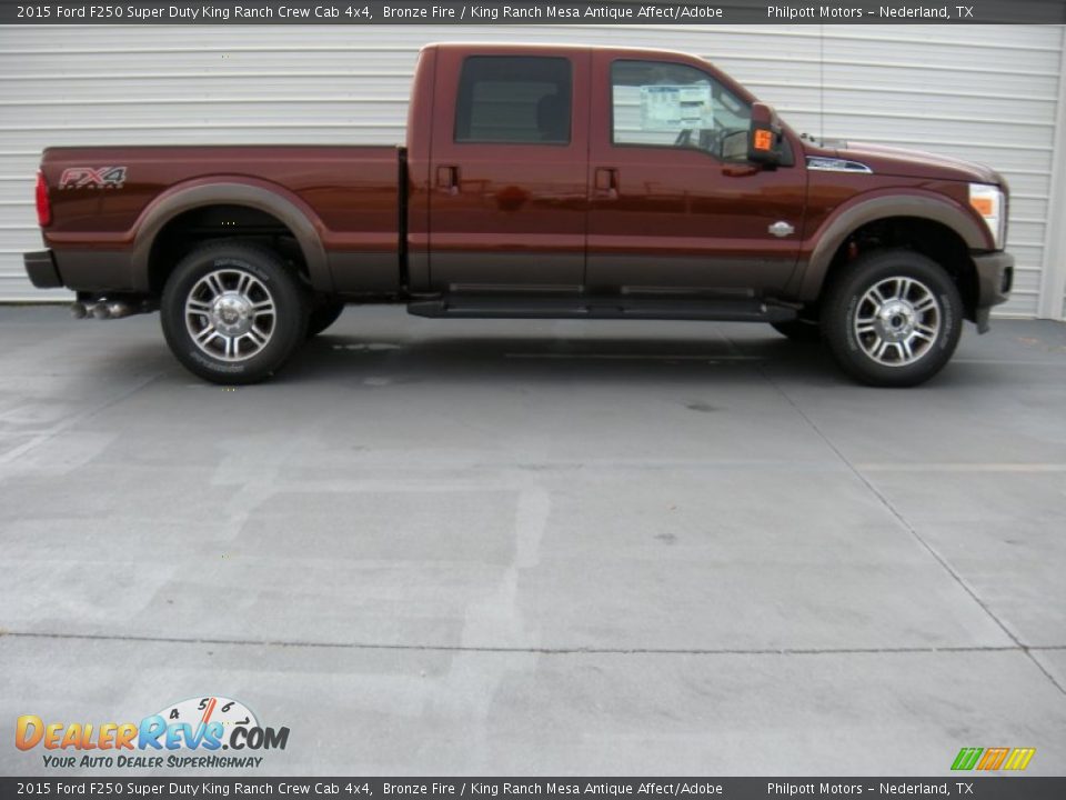 2015 Ford F250 Super Duty King Ranch Crew Cab 4x4 Bronze Fire / King Ranch Mesa Antique Affect/Adobe Photo #3