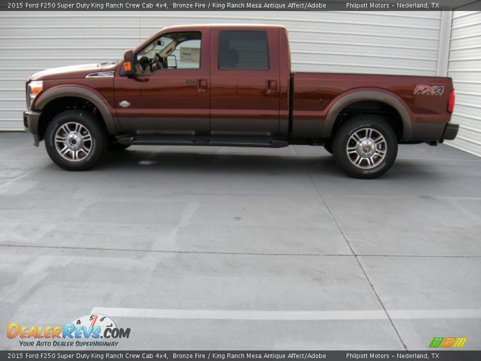 2015 Ford F250 Super Duty King Ranch Crew Cab 4x4 Bronze Fire / King Ranch Mesa Antique Affect/Adobe Photo #6